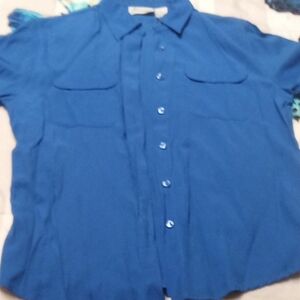 Anna Women's Blue Button Down Shirt